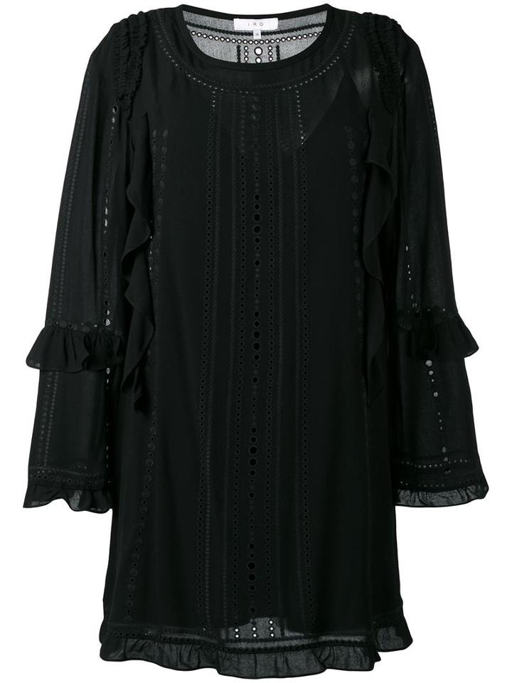 Iro Ruffled Detail Shift Dress, Women's, Size: 42, Black, Rayon
