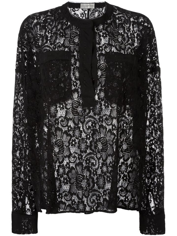 Faith Connexion Semi Sheer Lace Blouse - Black