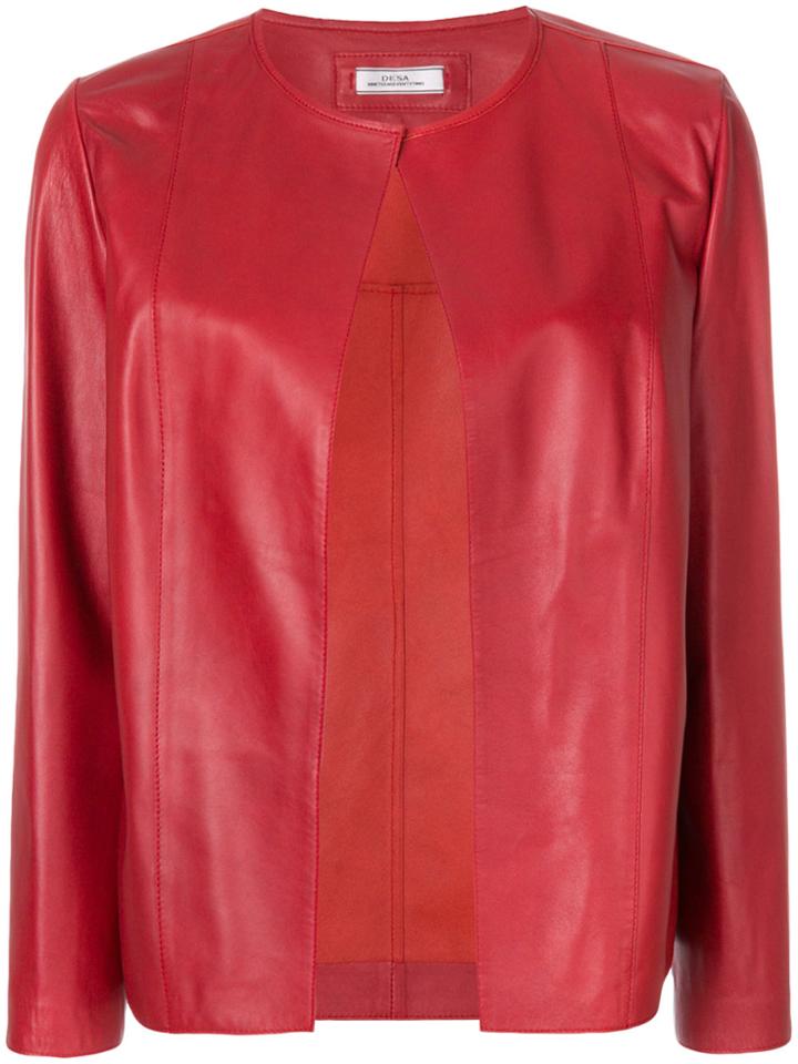 Desa 1972 Collarless Cropped Jacket - Red
