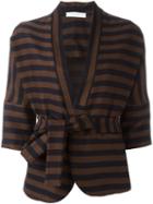 Lucio Vanotti Striped Tie Waist Jacket
