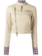 Dsquared2 Quilted Shoulder Jacket, Women's, Size: 42, Nude/neutrals, Cotton/spandex/elastane/polyester/brass