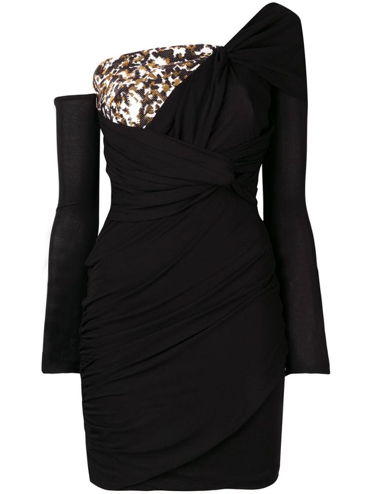 Roberto Cavalli One-shoulder Mini Dress - Black