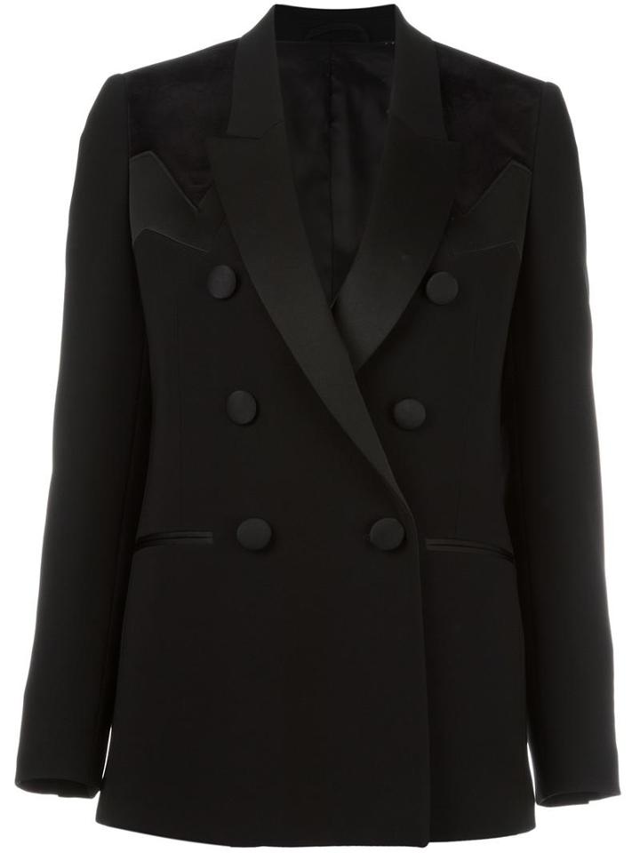 Neil Barrett Geometric Panel Insert Blazer, Women's, Size: 42, Black, Cotton/polyester/triacetate/polyester