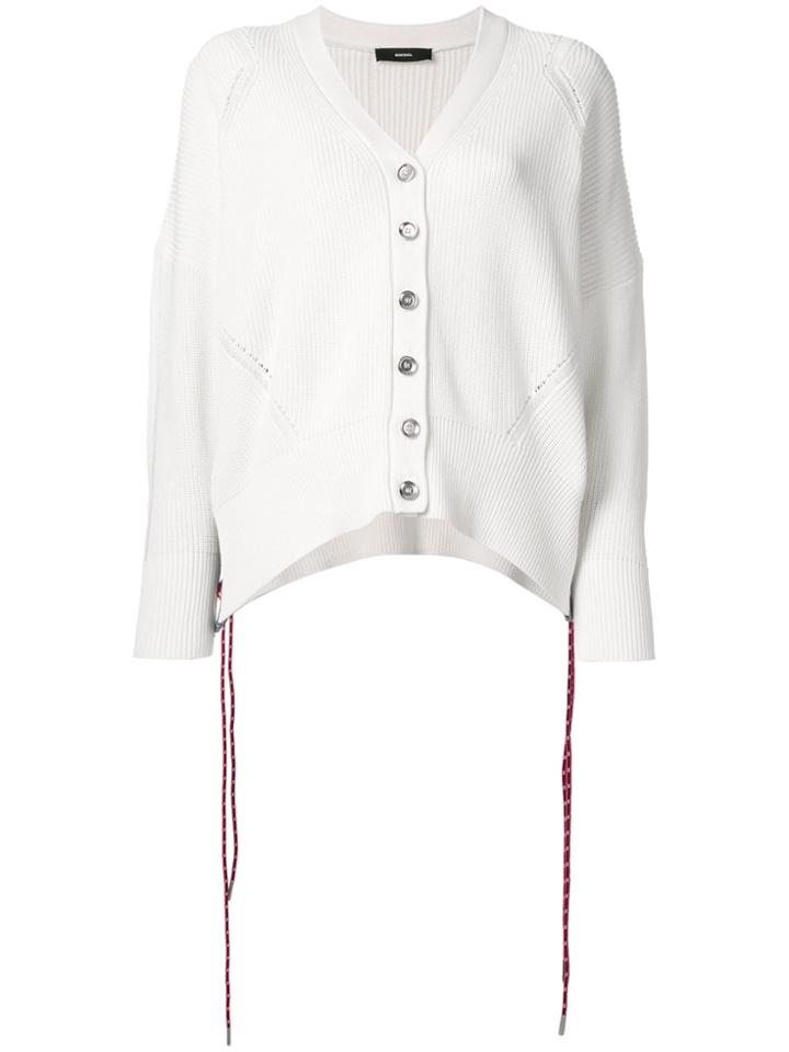 Diesel Tied Sleeve V-neck Cardigan - White