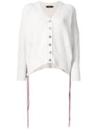 Diesel Tied Sleeve V-neck Cardigan - White