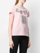 Love Moschino Logo Embellished T-shirt - Pink