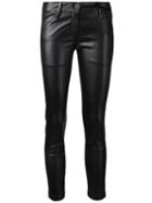 Ann Demeulemeester Blanche Slim Trousers, Women's, Size: 36, Black, Leather/cotton/spandex/elastane