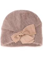 Ca4la Bow Detail Hat, Women's, Nude/neutrals, Nylon/angora/wool