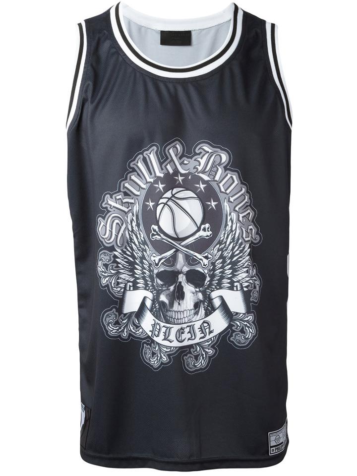 Philipp Plein Antique Tank Top, Men's, Size: Large, Black, Polyester