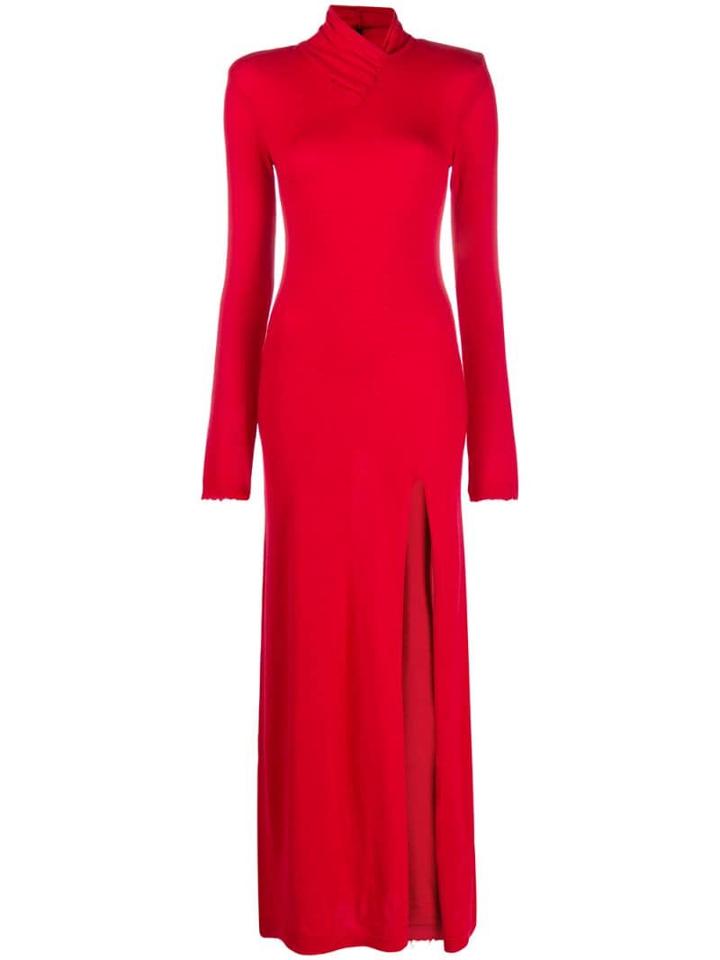 Unravel Project Knitted Long Dress - Red