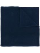 Pringle Of Scotland Fine Knit Blanket Scarf - Blue