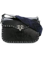 Valentino 'rockstud Rollling' Flip-lock Shoulder Bag, Women's, Black