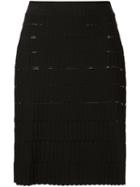 Maison Ullens Brick Stitch Skirt, Women's, Size: Small, Black, Polyester/viscose