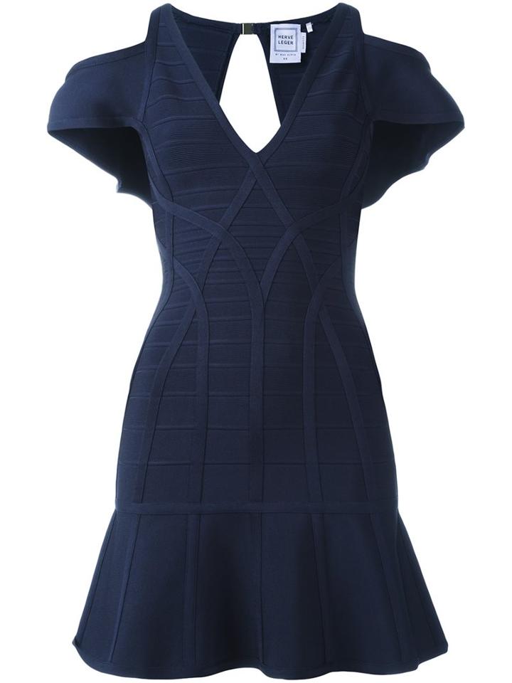 Hervé Léger 'estelle' Dress, Women's, Size: Xs, Blue, Rayon/nylon/spandex/elastane