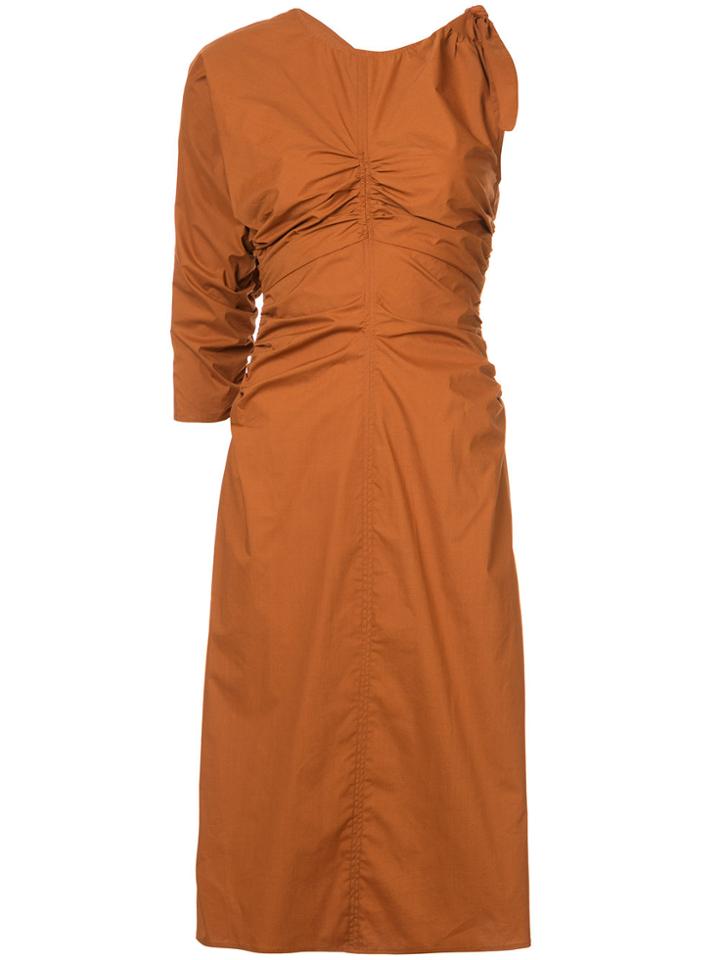 Sea Shoulder Bow Dress - Yellow & Orange