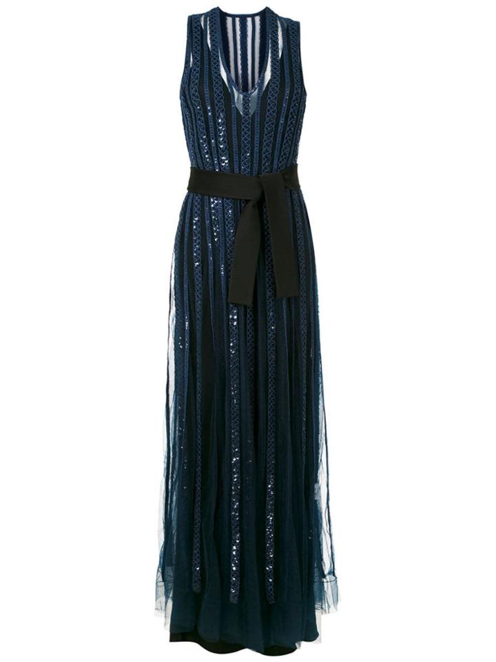 Gloria Coelho Embroidered Party Dress - Blue