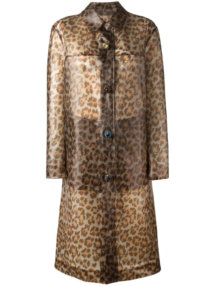Christopher Kane Leopard Print Raincoat - Brown