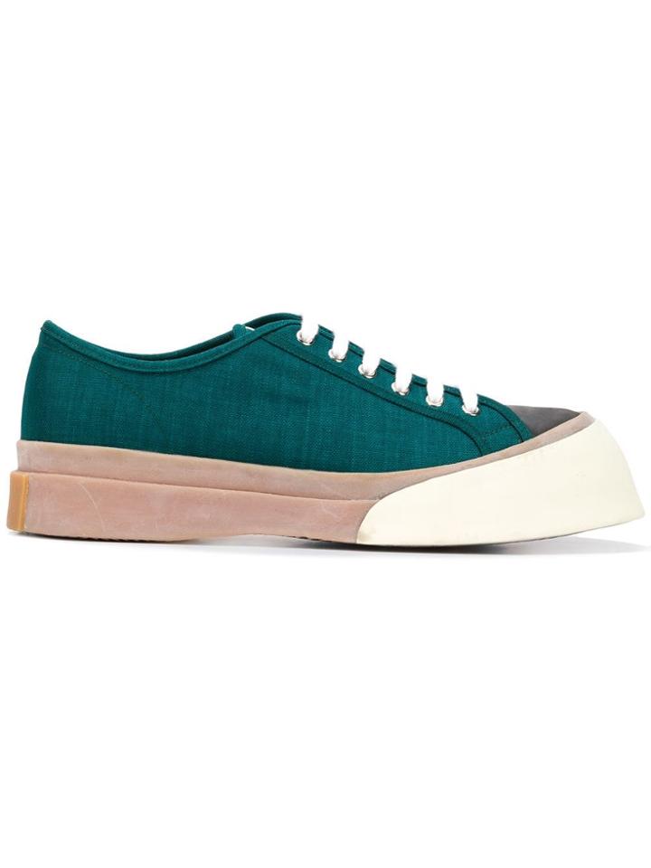 Marni Wedge Toe Sneakers - Green