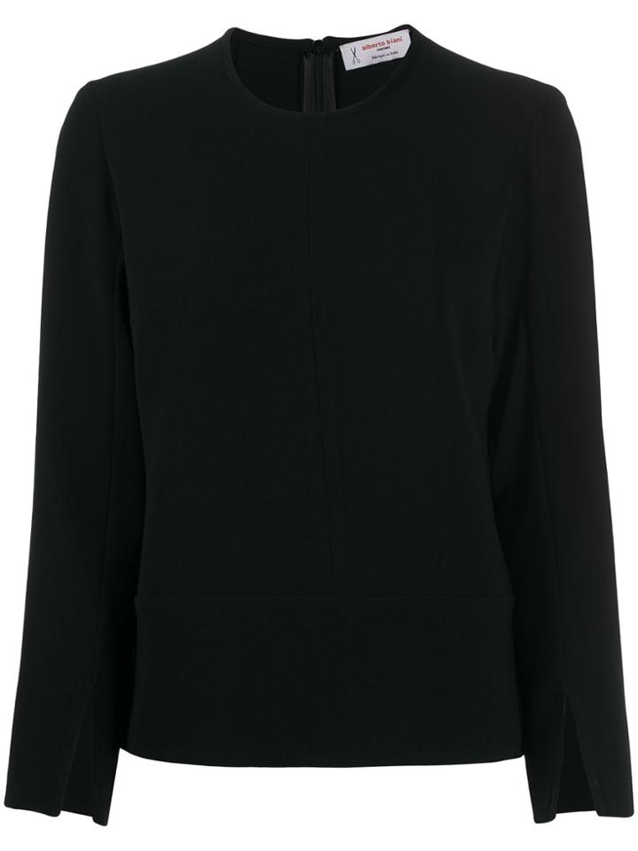 Alberto Biani Slit Cuff Blouse - Black