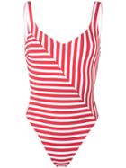 Araks - Striped Swimsuit - Women - Nylon/polyamide/spandex/elastane - S, Red, Nylon/polyamide/spandex/elastane
