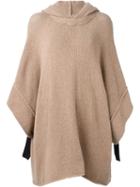 See By Chloé Hooded Knitted Poncho, Women's, Size: Xs/s, Brown, Nylon/alpaca