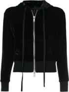 Unravel Project Velour Basic Zip Hoodie - Black