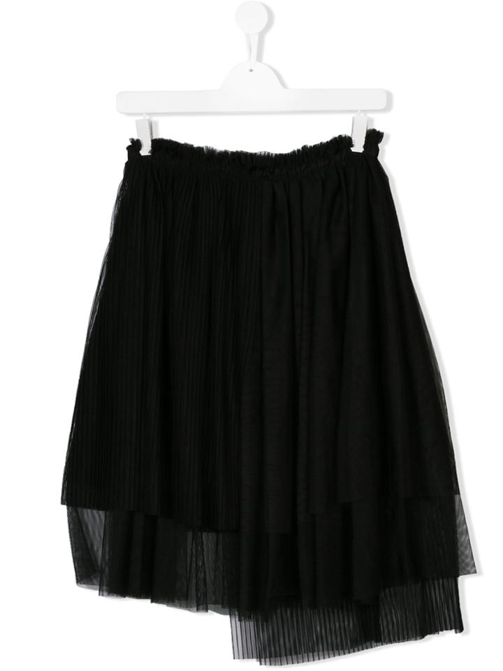 Msgm Kids Teen Pleated Skirt - Black
