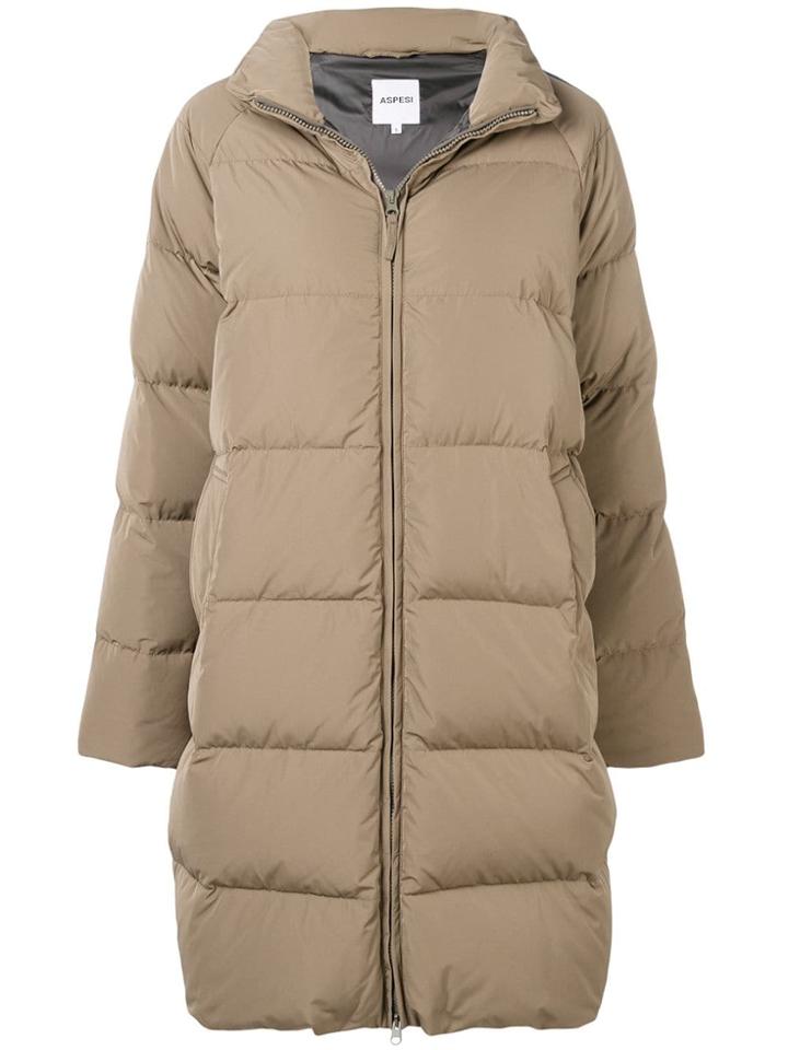 Aspesi Oversized Padded Coat - Brown