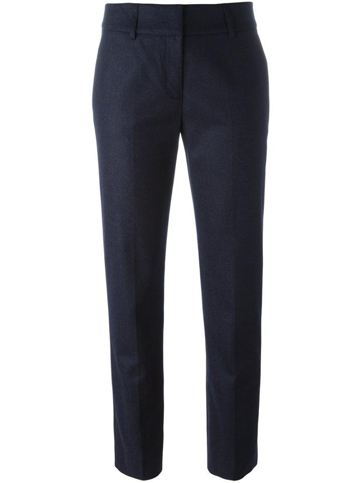 Piazza Sempione Tailored Cropped Trousers, Women's, Size: 48, Blue, Spandex/elastane/virgin Wool