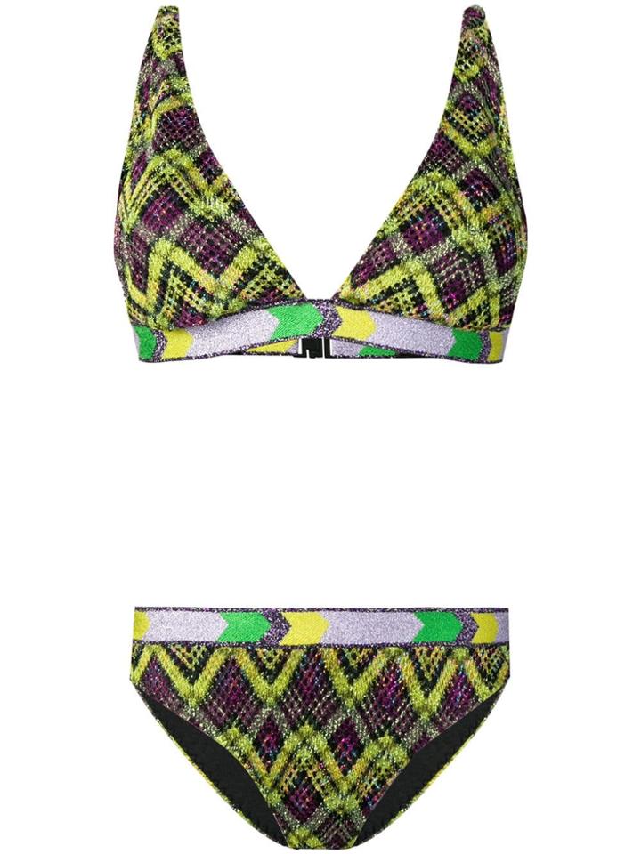 Missoni Mare Zigzag Sparkly Knit Bikini - Yellow