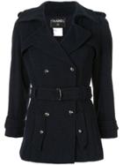 Chanel Pre-owned Woven Fitted Belted Jacket - Blue