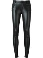 Ermanno Scervino Leather Skinny Pants, Women's, Size: 42, Black, Polyamide/cupro
