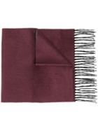 Canali Fringed Winter Scarf - Red