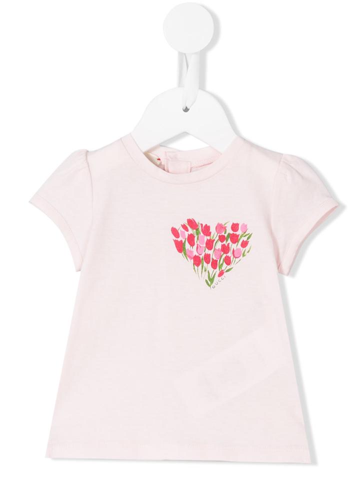 Gucci Kids - Bouquet Print T-shirt - Kids - Cotton - 9-12 Mth, Pink/purple