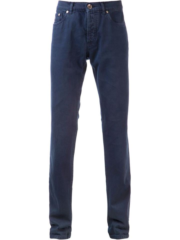 Brunello Cucinelli Basic Denim Jeans, Men's, Size: 52, Blue, Cotton