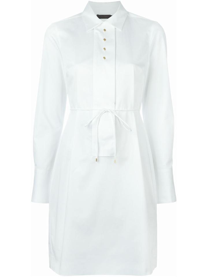 Calvin Klein Drawstring Waist Shirt Dress - White