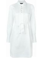 Calvin Klein Drawstring Waist Shirt Dress - White