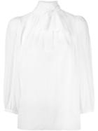 Dolce & Gabbana Pussy Bow Blouse, Women's, Size: 42, White, Silk
