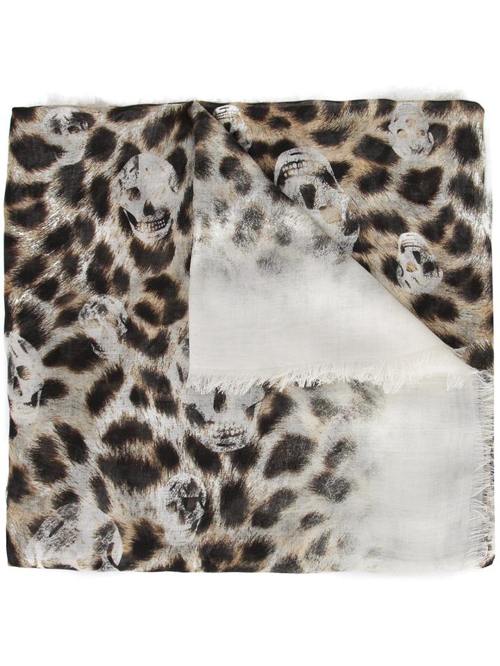 Alexander Mcqueen Animal Scarf, Women's, Nude/neutrals, Silk/modal