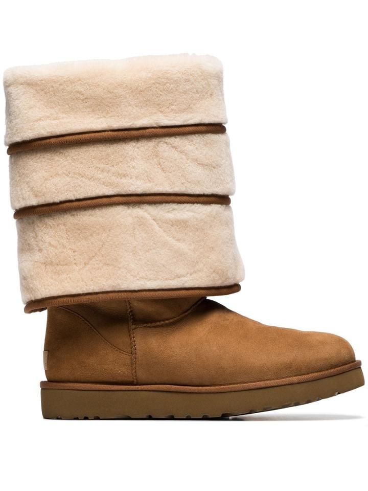 Y / Project X Ugg Brown Triple Layered Shearling Boots