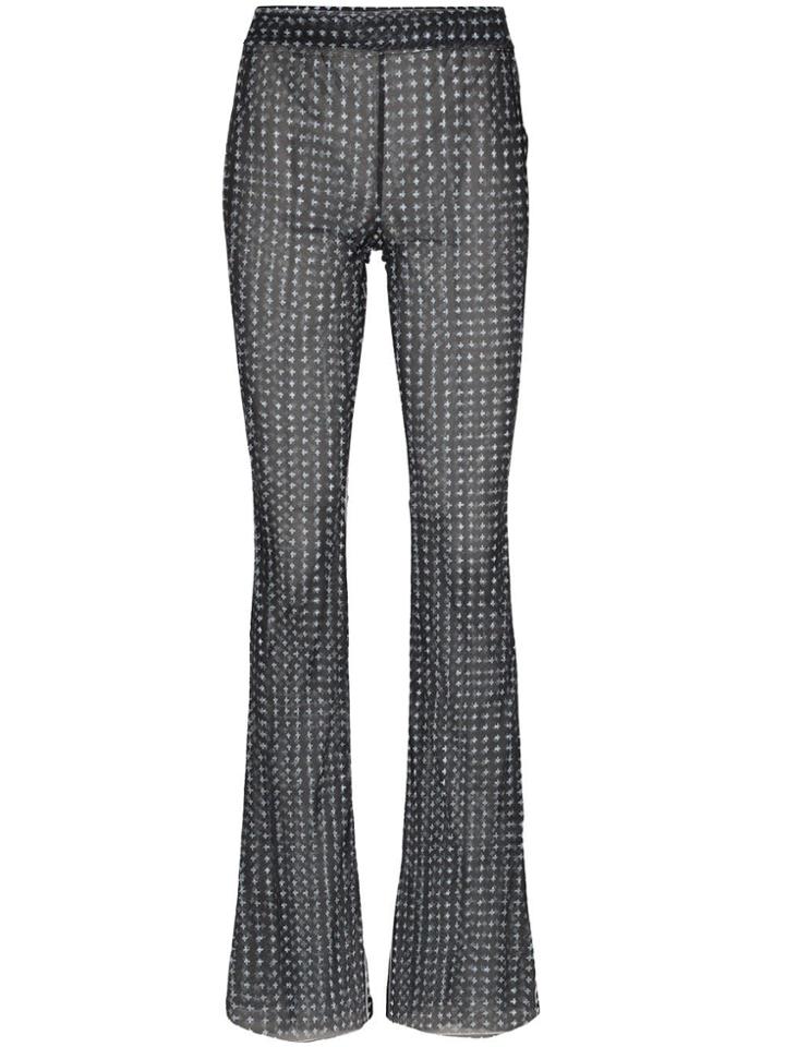 Supriya Lele Cross-print Mesh Trousers - Black