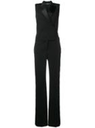 Alexander Mcqueen Tailored Jumpsuit, Women's, Size: 44, Black, Silk/virgin Wool