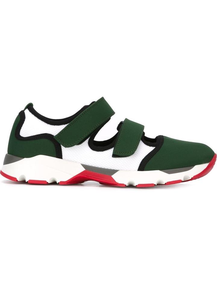 Marni Velcro Fastening Sneakers, Women's, Size: 35, Green, Nylon/polyester/rubber