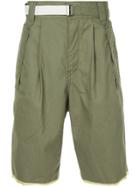 Sacai Belted Bermuda Shorts - Green