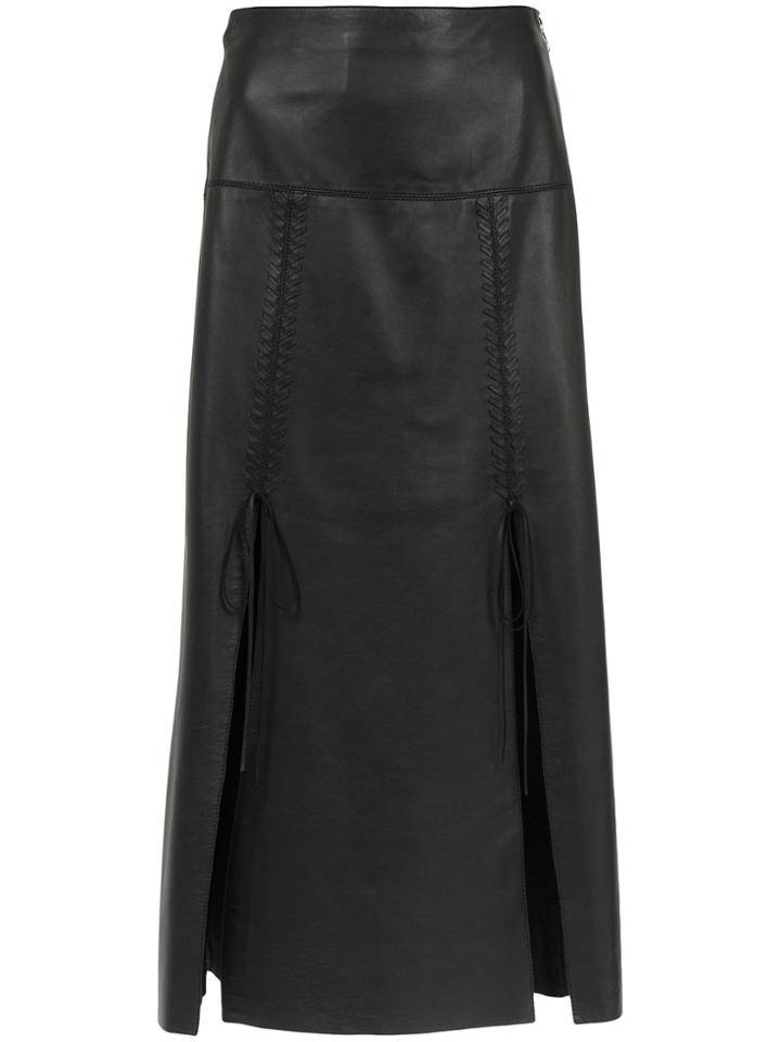 Nk Midi Leather Skirt - Black