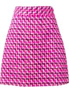 Msgm Tweed A-line Skirt, Women's, Size: 42, Pink/purple, Cotton/wool