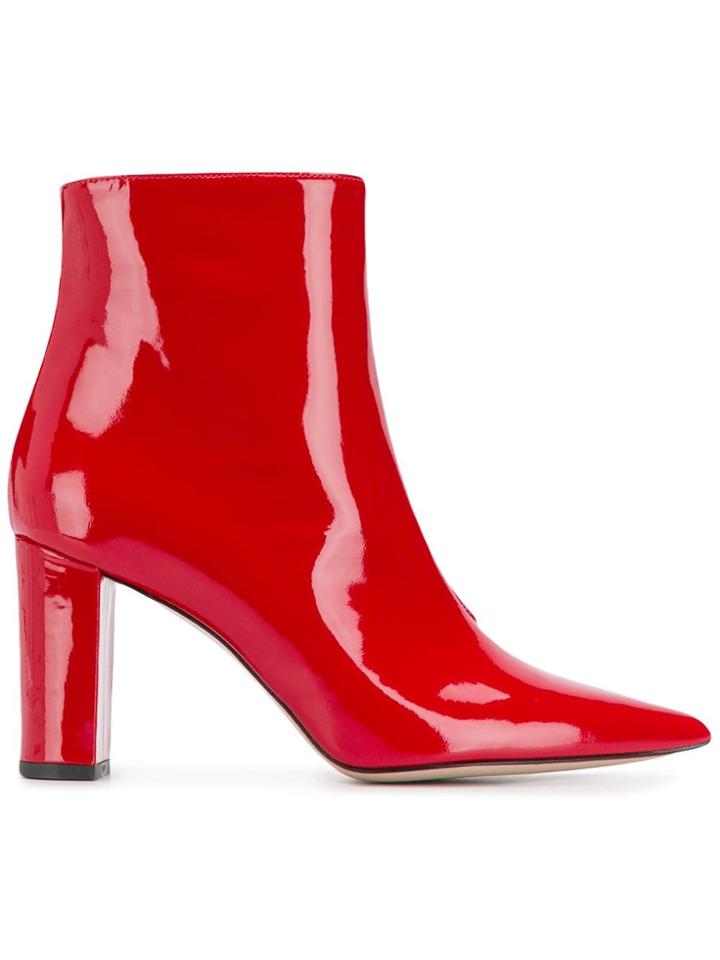Marc Ellis Pointed Toe Ankle Boots - Red