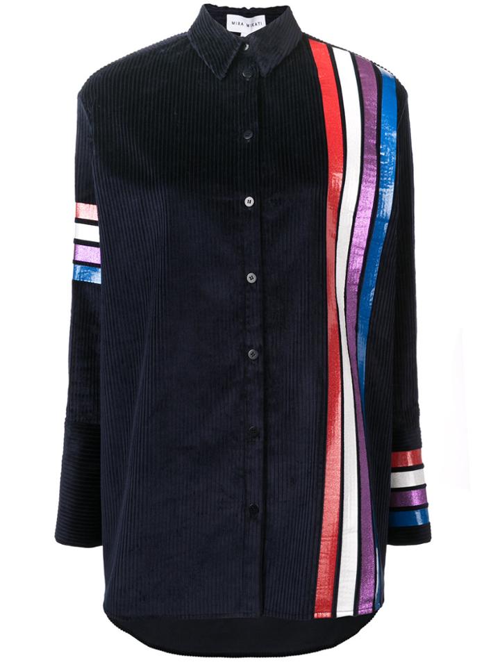 Mira Mikati Adrenaline Seekers Print Corduroy Shirt - Blue