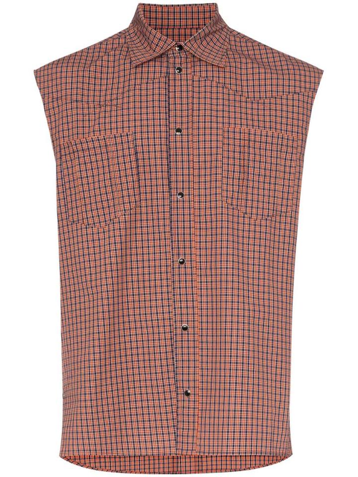Boramy Viguier Sleeveless Checked Shirt - Red