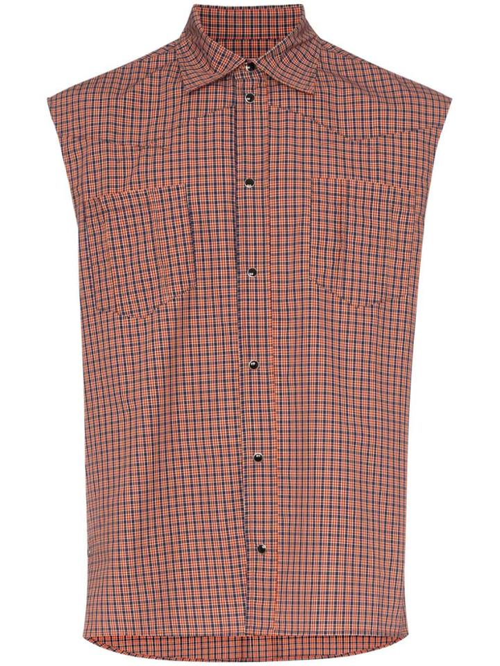 Boramy Viguier Sleeveless Checked Shirt - Red